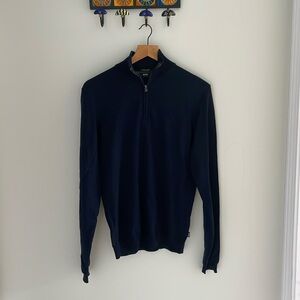 Hugo Boss, merino quarter zip.